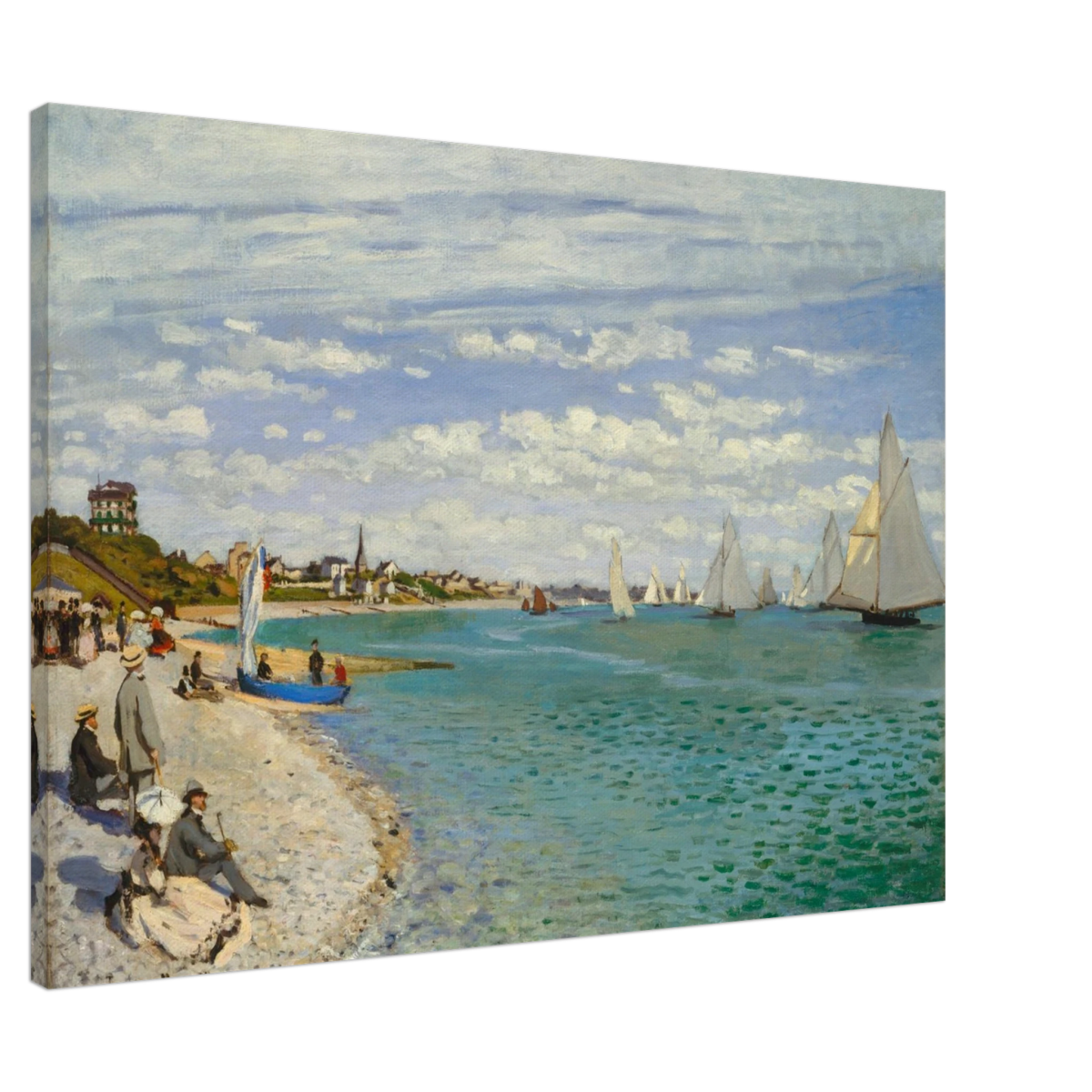Regatta at Sainte - Adresse – Claude Monet Coastal Impressionist Wall Art Print - Canvas - 70x100 cm / 28x40″ - 