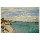 Regatta at Sainte - Adresse – Claude Monet Coastal Impressionist Wall Art Print - Wood Prints - 30x45 cm / 12x18″ - 