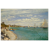 Regatta at Sainte - Adresse – Claude Monet Coastal Impressionist Wall Art Print - Wood Prints - 20x30 cm / 8x12″ - 