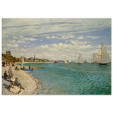 Regatta at Sainte - Adresse – Claude Monet Coastal Impressionist Wall Art Print - Wood Prints - 70x100 cm / 28x40″ - 