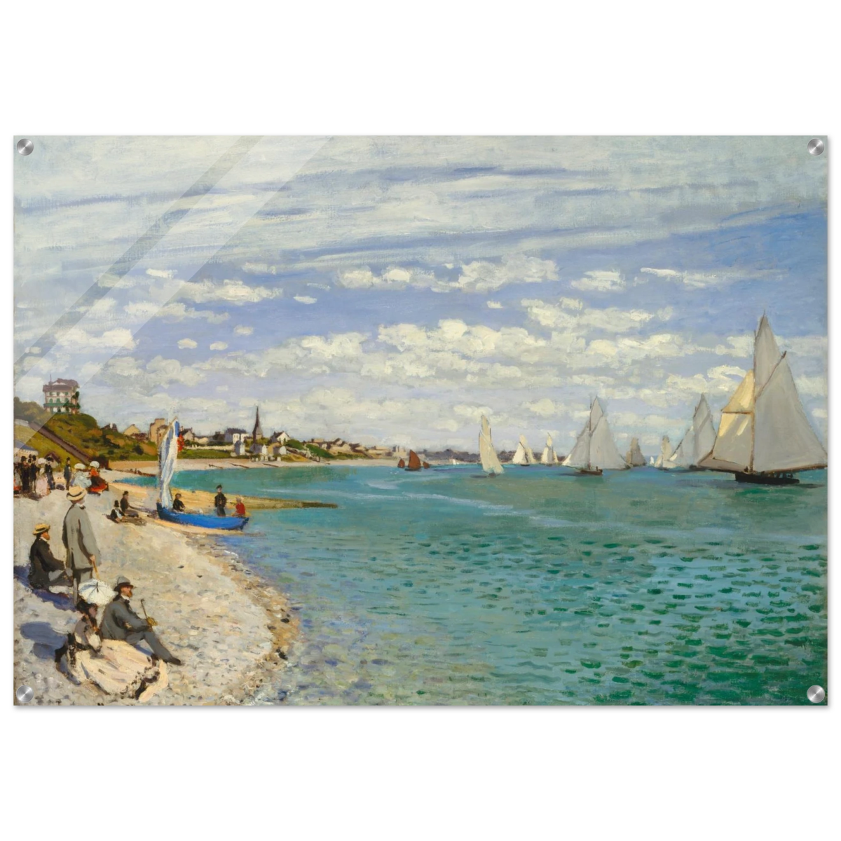 Regatta at Sainte - Adresse – Claude Monet Coastal Impressionist Wall Art Print - Acrylic Print - 70x100 cm / 28x40″ - 