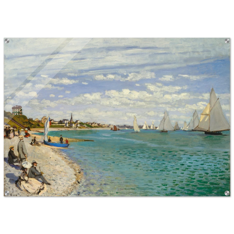 Regatta at Sainte - Adresse – Claude Monet Coastal Impressionist Wall Art Print - Acrylic Print - 70x100 cm / 28x40″ - 