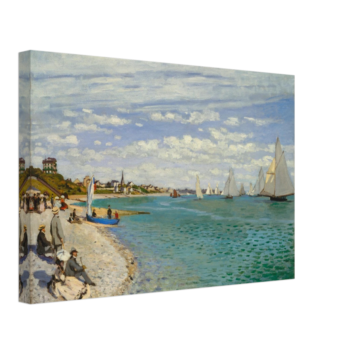 Regatta at Sainte - Adresse – Claude Monet Coastal Impressionist Wall Art Print - Canvas - 30x45 cm / 12x18″ - 