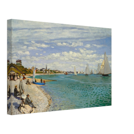 Regatta at Sainte - Adresse – Claude Monet Coastal Impressionist Wall Art Print - Canvas - 30x45 cm / 12x18″ - 