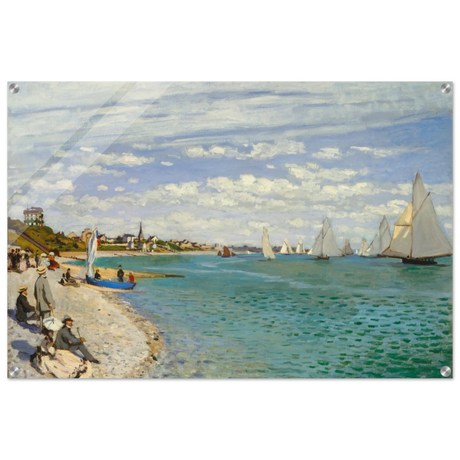 Regatta at Sainte - Adresse – Claude Monet Coastal Impressionist Wall Art Print - Acrylic Print - 60x90 cm / 24x36″ - 