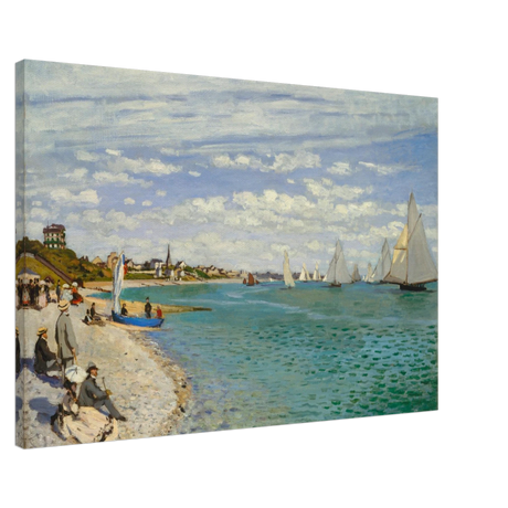 Regatta at Sainte - Adresse – Claude Monet Coastal Impressionist Wall Art Print - Canvas - 60x90 cm / 24x36″ - 
