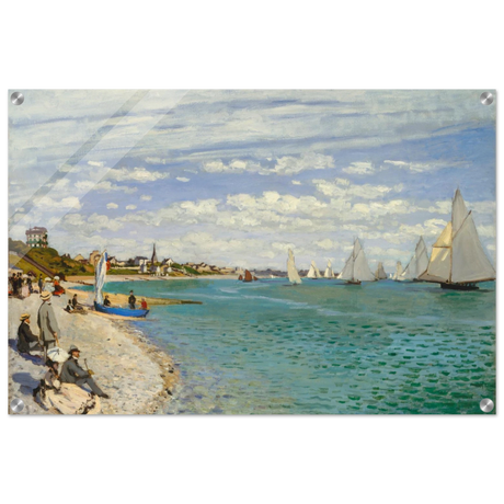 Regatta at Sainte - Adresse – Claude Monet Coastal Impressionist Wall Art Print - Acrylic Print - 50x75 cm / 20x30″ - 