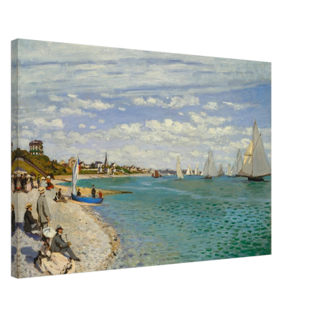 Regatta at Sainte - Adresse – Claude Monet Coastal Impressionist Wall Art Print - Canvas - 50x75 cm / 20x30″ - 
