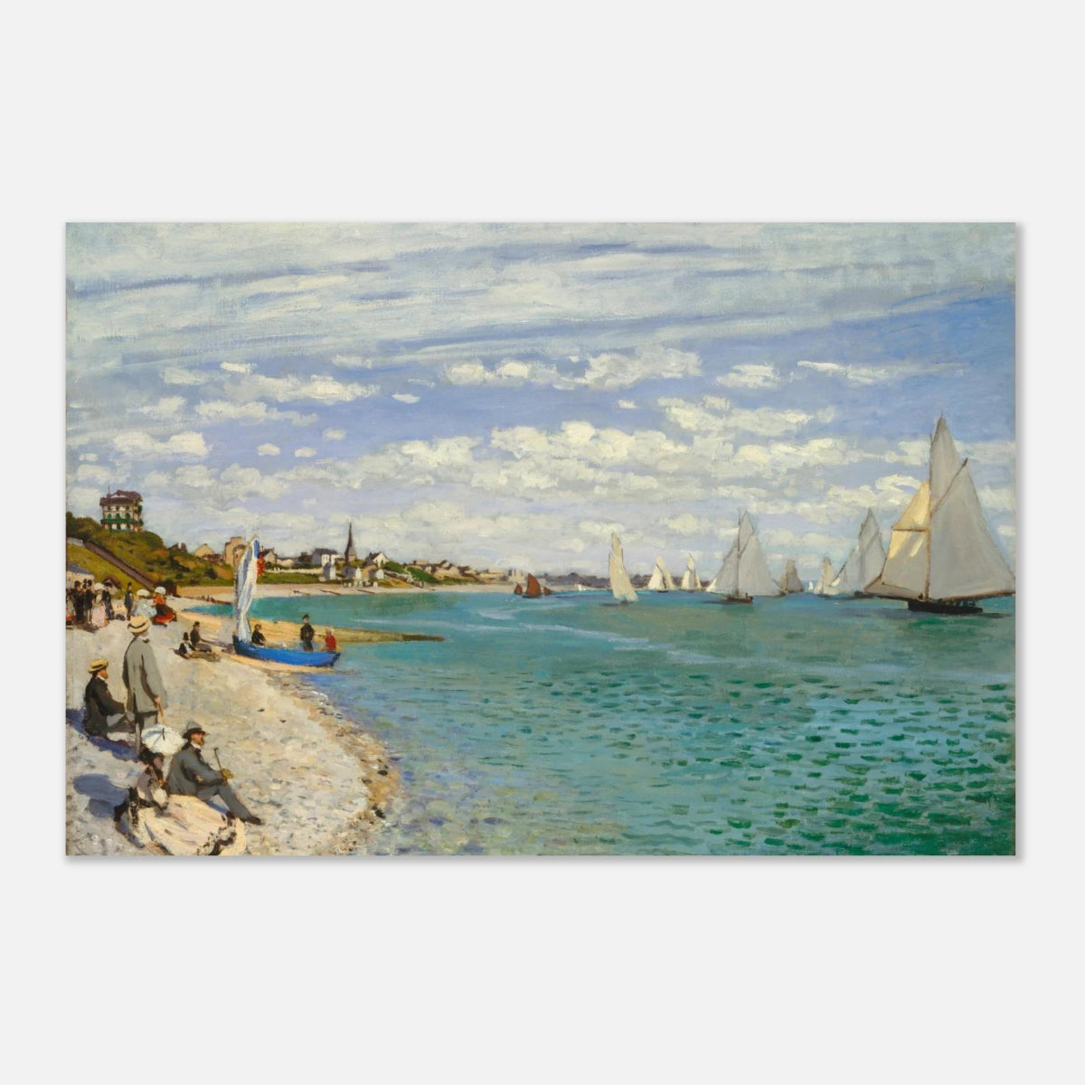 Regatta at Sainte - Adresse – Claude Monet Coastal Impressionist Wall Art Print - Aluminum Print - 20x30 cm / 8x12″ - 