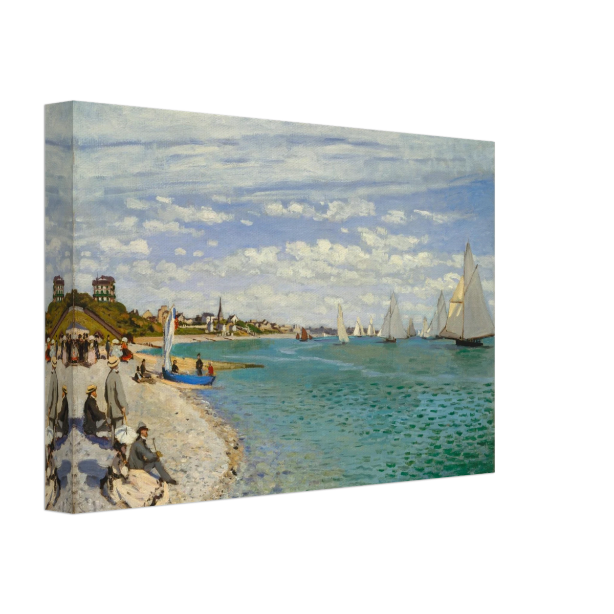 Regatta at Sainte - Adresse – Claude Monet Coastal Impressionist Wall Art Print - Canvas - 20x30 cm / 8x12″ - 