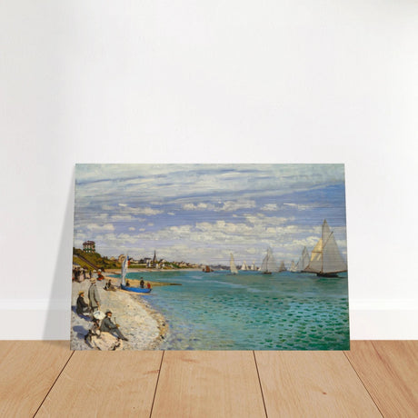 Regatta at Sainte - Adresse – Claude Monet Coastal Impressionist Wall Art Print - Brushed Aluminum Print - 20x30 cm / 8x12″ - 