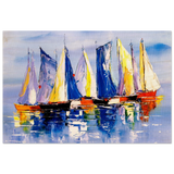 Regatta Reflections – Colourful Sailboats Wall Art Print - Wood Prints - 40x60 cm / 16x24″ - 
