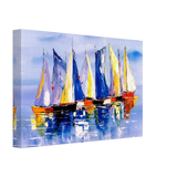 Regatta Reflections – Colourful Sailboats Wall Art Print - Canvas - 20x30 cm / 8x12″ - 