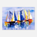 Regatta Reflections – Colourful Sailboats Wall Art Print - Aluminum Print - 70x100 cm / 28x40″ - 