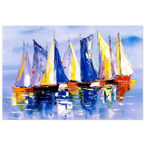 Regatta Reflections – Colourful Sailboats Wall Art Print - Fine Art Poster - 40x60 cm / 16x24″ - 