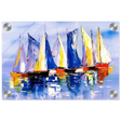 Regatta Reflections – Colourful Sailboats Wall Art Print - Acrylic Print - 20x30 cm / 8x12″ - 