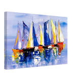 Regatta Reflections – Colourful Sailboats Wall Art Print - Canvas - 30x45 cm / 12x18″ - 