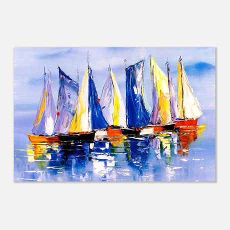 Regatta Reflections – Colourful Sailboats Wall Art Print - Aluminum Print - 20x30 cm / 8x12″ - 