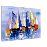 Regatta Reflections – Colourful Sailboats Wall Art Print - Canvas - 60x90 cm / 24x36″ - 