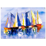 Regatta Reflections – Colourful Sailboats Wall Art Print - Acrylic Print - 70x100 cm / 28x40″ - 