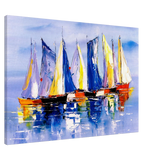 Regatta Reflections – Colourful Sailboats Wall Art Print - Canvas - 70x100 cm / 28x40″ - 