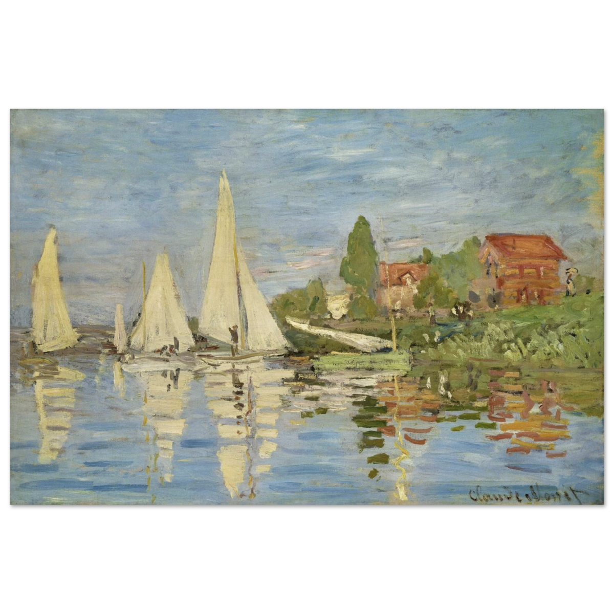 Regattas at Argenteuil – By Claude Monet | Wall art Print - Wood Prints - 60x90 cm / 24x36″ - 