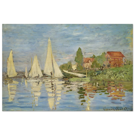 Regattas at Argenteuil – By Claude Monet | Wall art Print - Wood Prints - 60x90 cm / 24x36″ - 