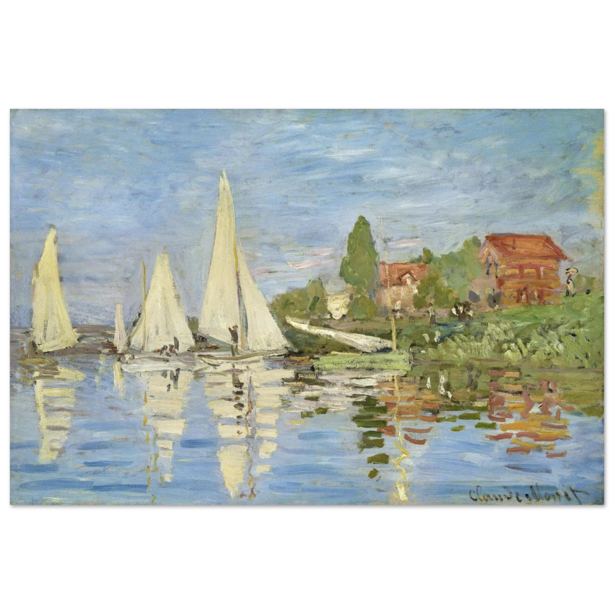 Regattas at Argenteuil – By Claude Monet | Wall art Print - Fine Art Poster - 30x45 cm / 12x18″ - 
