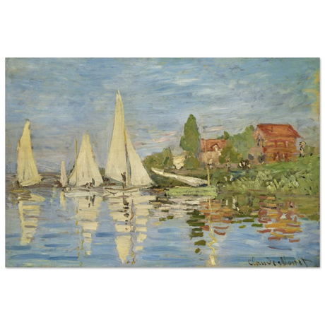 Regattas at Argenteuil – By Claude Monet | Wall art Print - Wood Prints - 20x30 cm / 8x12″ - 