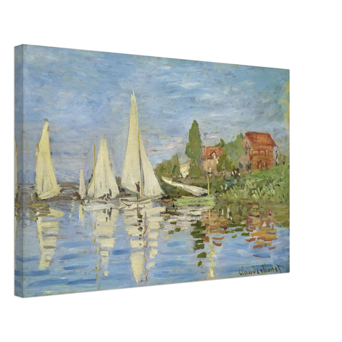 Regattas at Argenteuil – By Claude Monet | Wall art Print - Canvas - 40x60 cm / 16x24″ - 
