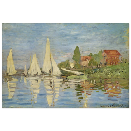 Regattas at Argenteuil – By Claude Monet | Wall art Print - Wood Prints - 40x60 cm / 16x24″ - 