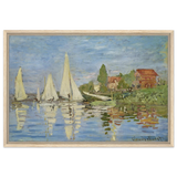 Regattas at Argenteuil – By Claude Monet | Wall art Print - Framed Canvas - 50x75 cm / 20x30″ - Wood frame
