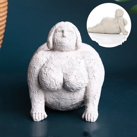 Resin Yoga Sculpture | Lady Figure Ornament - B - 
