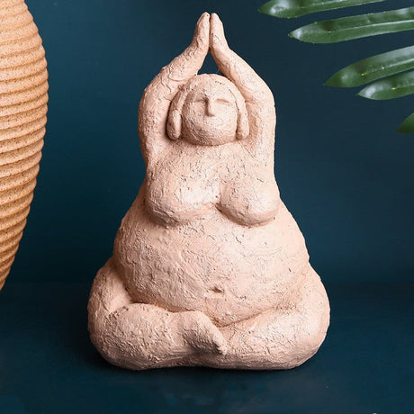 Resin Yoga Sculpture | Lady Figure Ornament - A - 