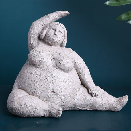 Resin Yoga Sculpture | Lady Figure Ornament - D - 