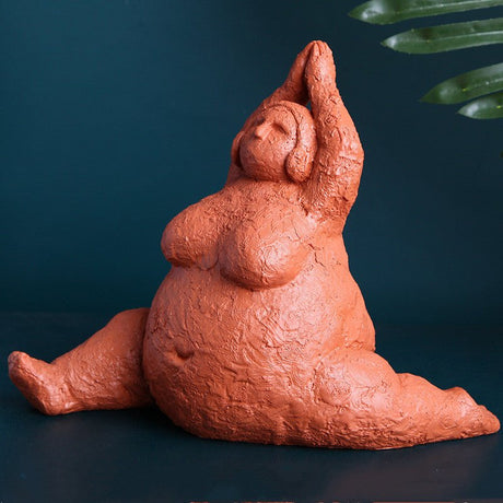 Resin Yoga Sculpture | Lady Figure Ornament - E - 