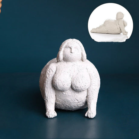 Resin Yoga Sculpture | Lady Figure Ornament - 2B - 