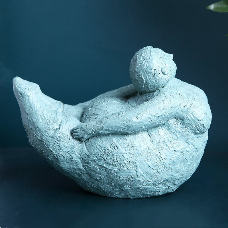 Resin Yoga Sculpture | Lady Figure Ornament - F - 