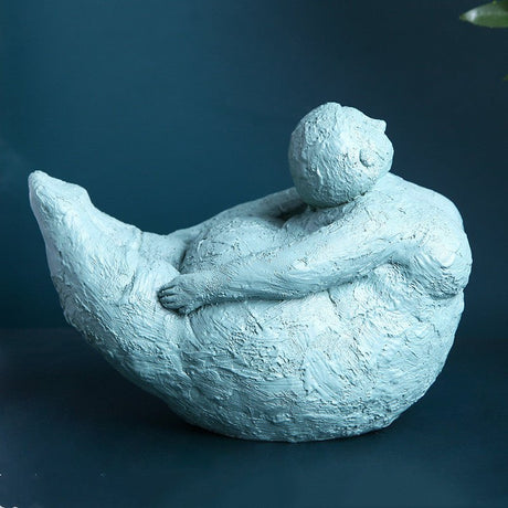 Resin Yoga Sculpture | Lady Figure Ornament - F - 