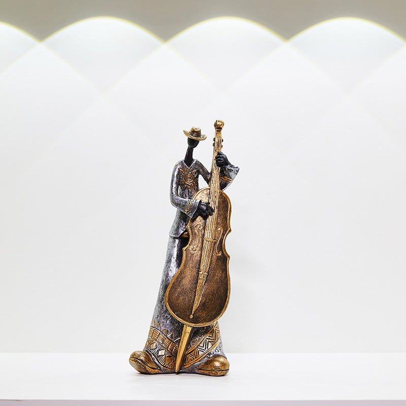 Retro Band Musician Sculptures – Resin Jazz Band Ornaments for Home & Office Décor - Guitarist - 