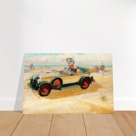 Retro Beach Getaway | Vintage Pop Art wall art print - Brushed Aluminum Print - 30x45 cm / 12x18″ - 