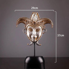 Retro Resin Venetian Masquerade Mask Sculptures – Sunburst, Plume & Jester Designs - Radiant Sunburst Mask - 