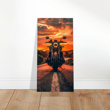 Ride Into the Sunset" | Motorcycle Canvas Print (50x100cm) 🏍️🔥 - 
