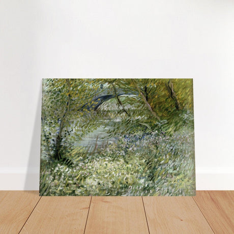 River Bank in Springtime by Vincent van Gogh | Vintage Nature Art wall art print - Brushed Aluminum Print - 60x80 cm / 24x32″ - 