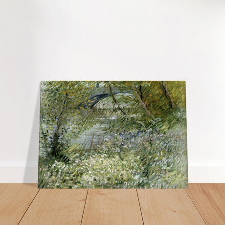 River Bank in Springtime by Vincent van Gogh | Vintage Nature Art wall art print - Brushed Aluminum Print - 50x70 cm / 20x28″ - 