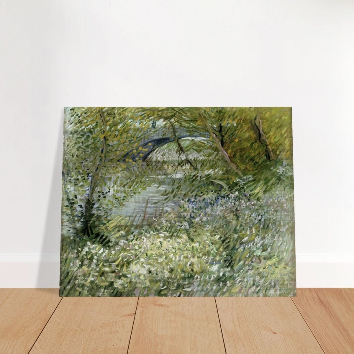 River Bank in Springtime by Vincent van Gogh | Vintage Nature Art wall art print - Brushed Aluminum Print - 40x50 cm / 16x20″ - 