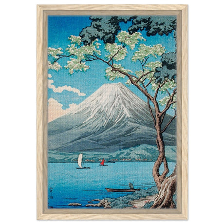 Riverside Serenity | Traditional Japanese Landscape Art | wall art print - Framed Canvas - 30x45 cm / 12x18″ - Wood frame
