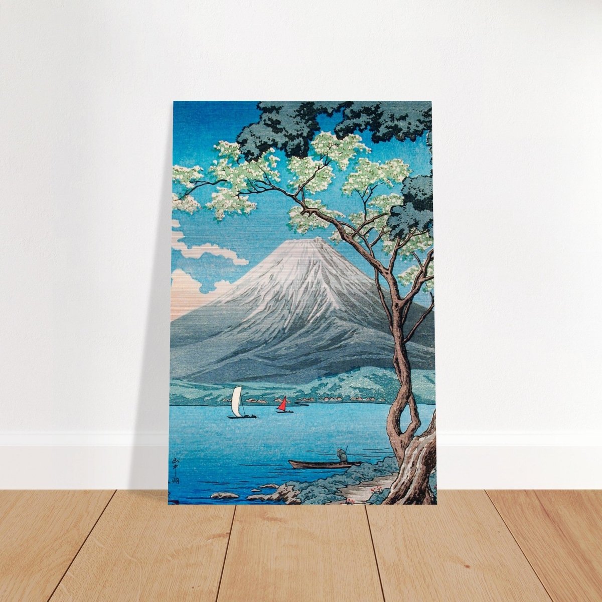 Riverside Serenity | Traditional Japanese Landscape Art | wall art print - Brushed Aluminum Print - 40x60 cm / 16x24″ - 