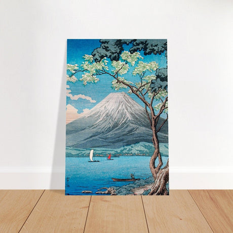 Riverside Serenity | Traditional Japanese Landscape Art | wall art print - Brushed Aluminum Print - 40x60 cm / 16x24″ - 