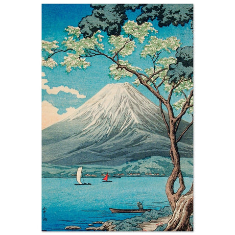Riverside Serenity | Traditional Japanese Landscape Art | wall art print - Wood Prints - 30x45 cm / 12x18″ - 